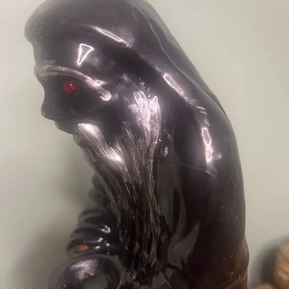 Vintage 1970's Unburned 13 Inch Wizard Candle ruby red glass eyes